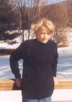 Martin's Aran jersey, knitted January 2004