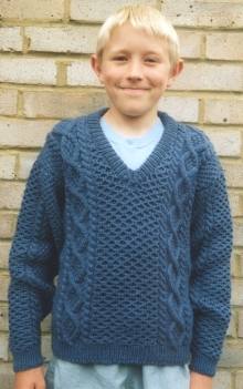 Martin's Aran jersey, knitted June 2000